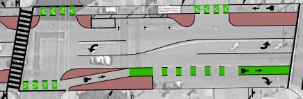 protected bike lane design, Telegraph Ave, Oakland CA